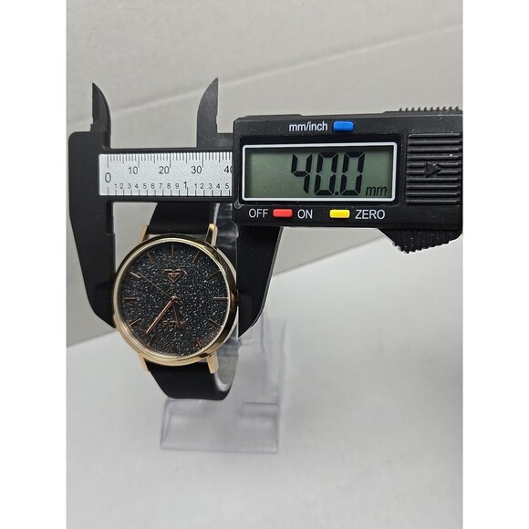 Roxy The Royal Womens Quartz Watch Black Glitter Dial Rose Gold Tone New Battery main image 5